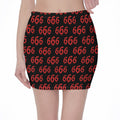 666 Satan Pattern Print Pencil Mini Skirt