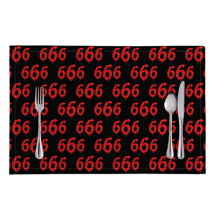 666 Satan Pattern Print Placemat