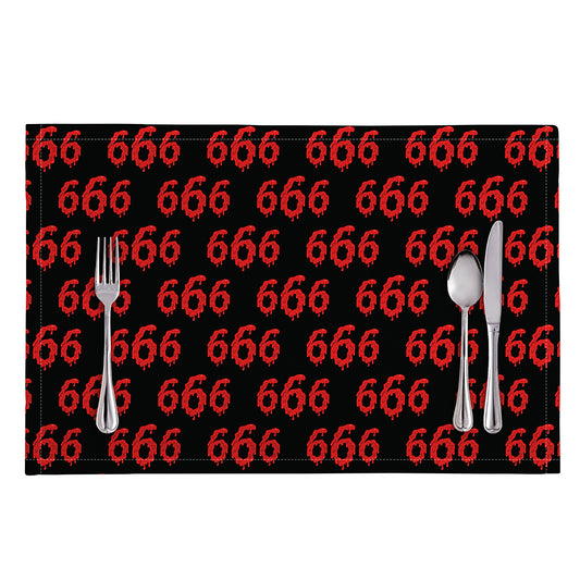 666 Satan Pattern Print Placemat