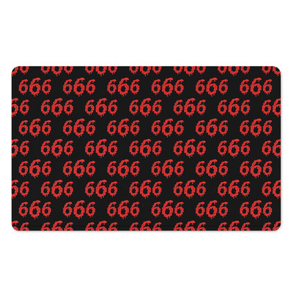 666 Satan Pattern Print Polyester Doormat