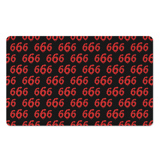 666 Satan Pattern Print Polyester Doormat