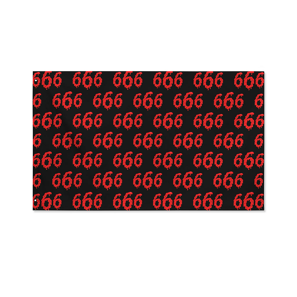 666 Satan Pattern Print Polyester Flag