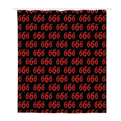 666 Satan Pattern Print Polyester Shower Curtain
