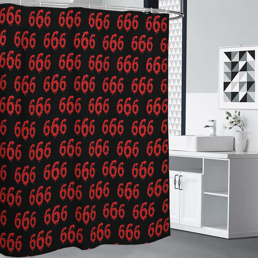 666 Satan Pattern Print Premium Shower Curtain