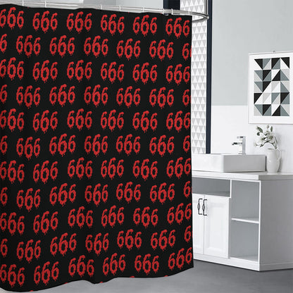 666 Satan Pattern Print Premium Shower Curtain