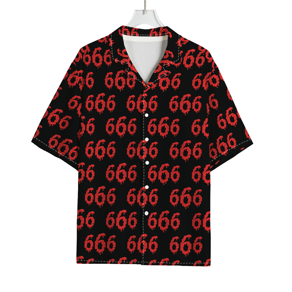 666 Satan Pattern Print Rayon Hawaiian Shirt