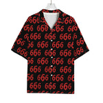 666 Satan Pattern Print Rayon Hawaiian Shirt