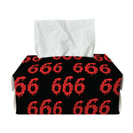 666 Satan Pattern Print Rectangle Tissue Box Cover