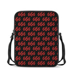666 Satan Pattern Print Rectangular Crossbody Bag