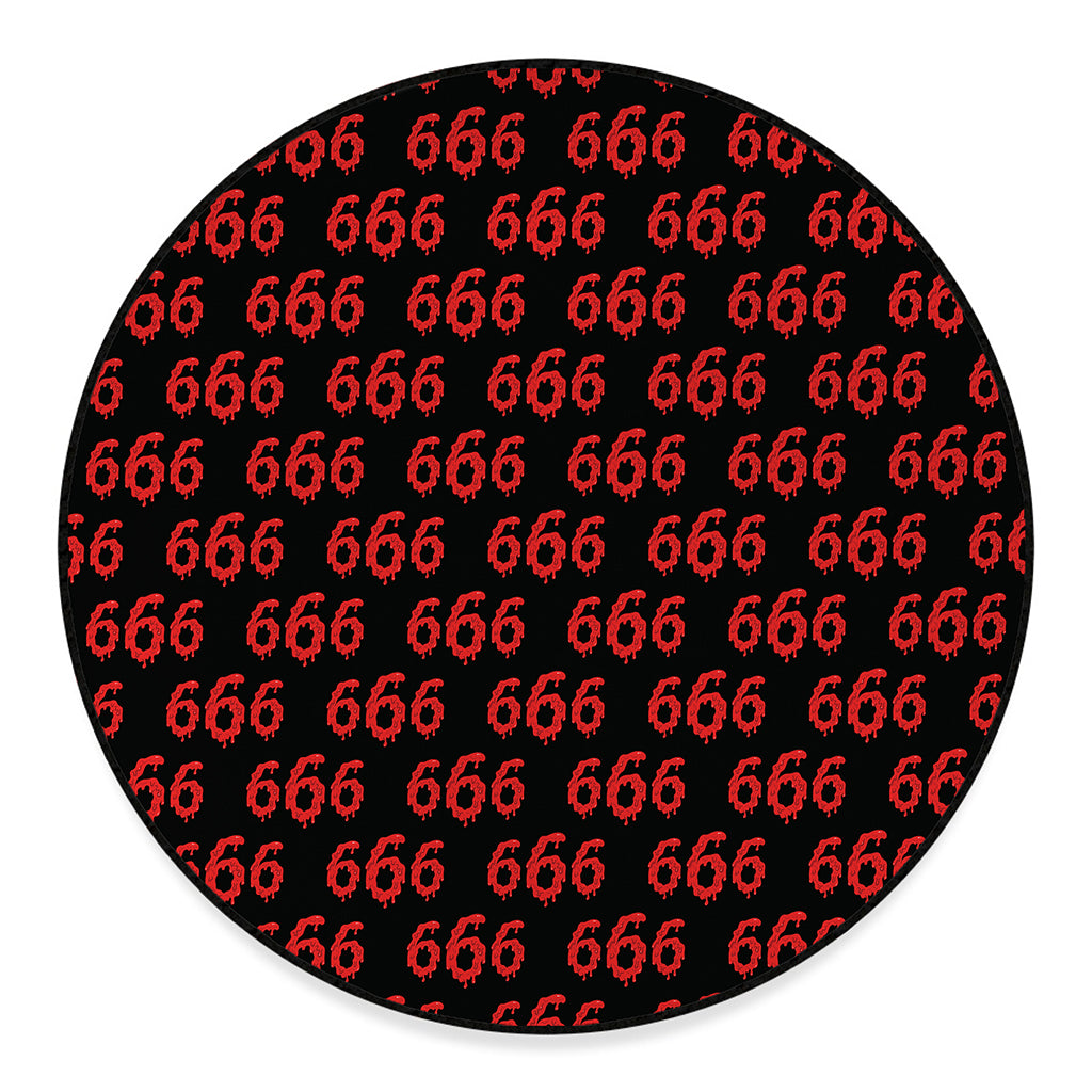 666 Satan Pattern Print Round Floor Mat