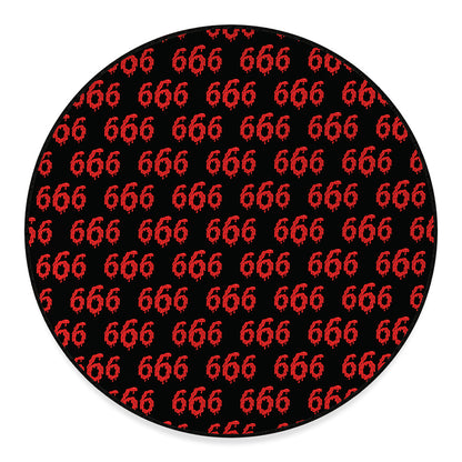666 Satan Pattern Print Round Floor Mat