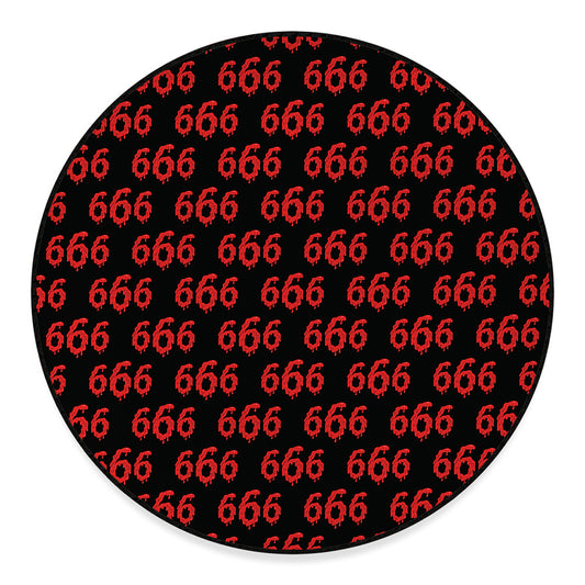666 Satan Pattern Print Round Floor Mat