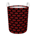 666 Satan Pattern Print Round Laundry Basket