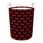666 Satan Pattern Print Round Laundry Basket