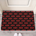 666 Satan Pattern Print Rubber Doormat