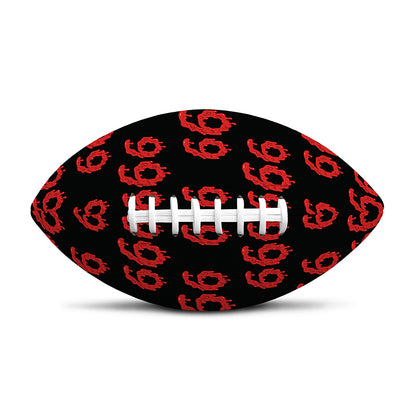 666 Satan Pattern Print Rugby Ball