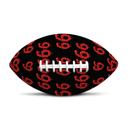 666 Satan Pattern Print Rugby Ball