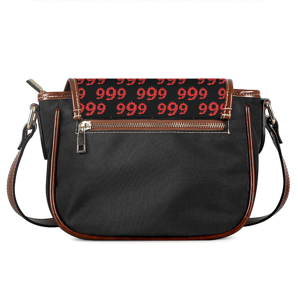 666 Satan Pattern Print Saddle Bag