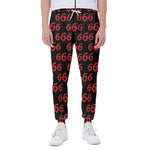 666 Satan Pattern Print Scuba Joggers