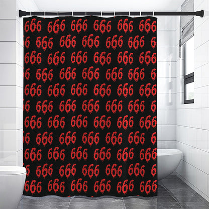 666 Satan Pattern Print Shower Curtain