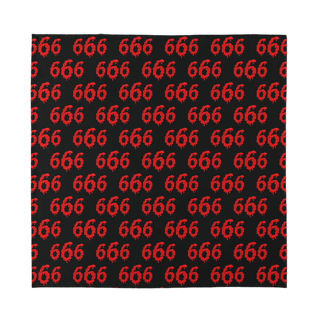 666 Satan Pattern Print Silk Bandana