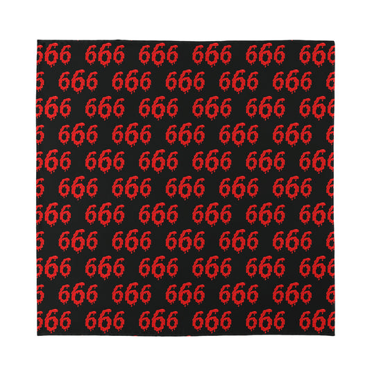 666 Satan Pattern Print Silk Bandana