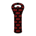 666 Satan Pattern Print Single Neoprene Wine Tote