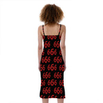 666 Satan Pattern Print Slim Fit Midi Cami Dress