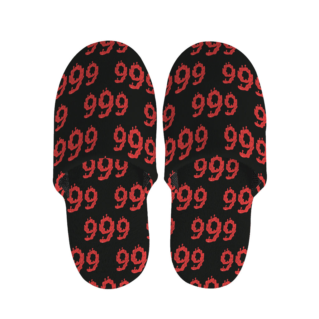 666 Satan Pattern Print Slippers