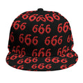 666 Satan Pattern Print Snapback Cap