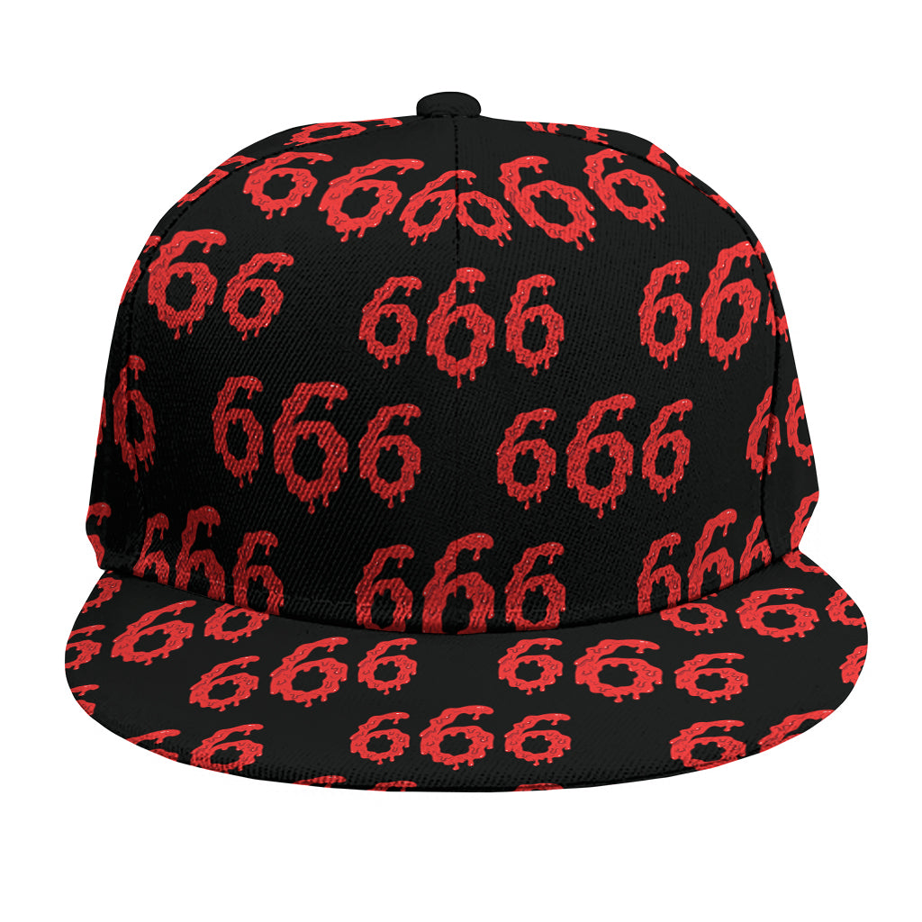 666 Satan Pattern Print Snapback Cap