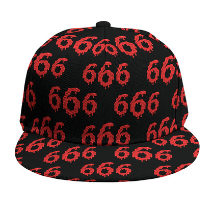 666 Satan Pattern Print Snapback Cap