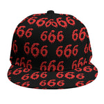 666 Satan Pattern Print Snapback Cap