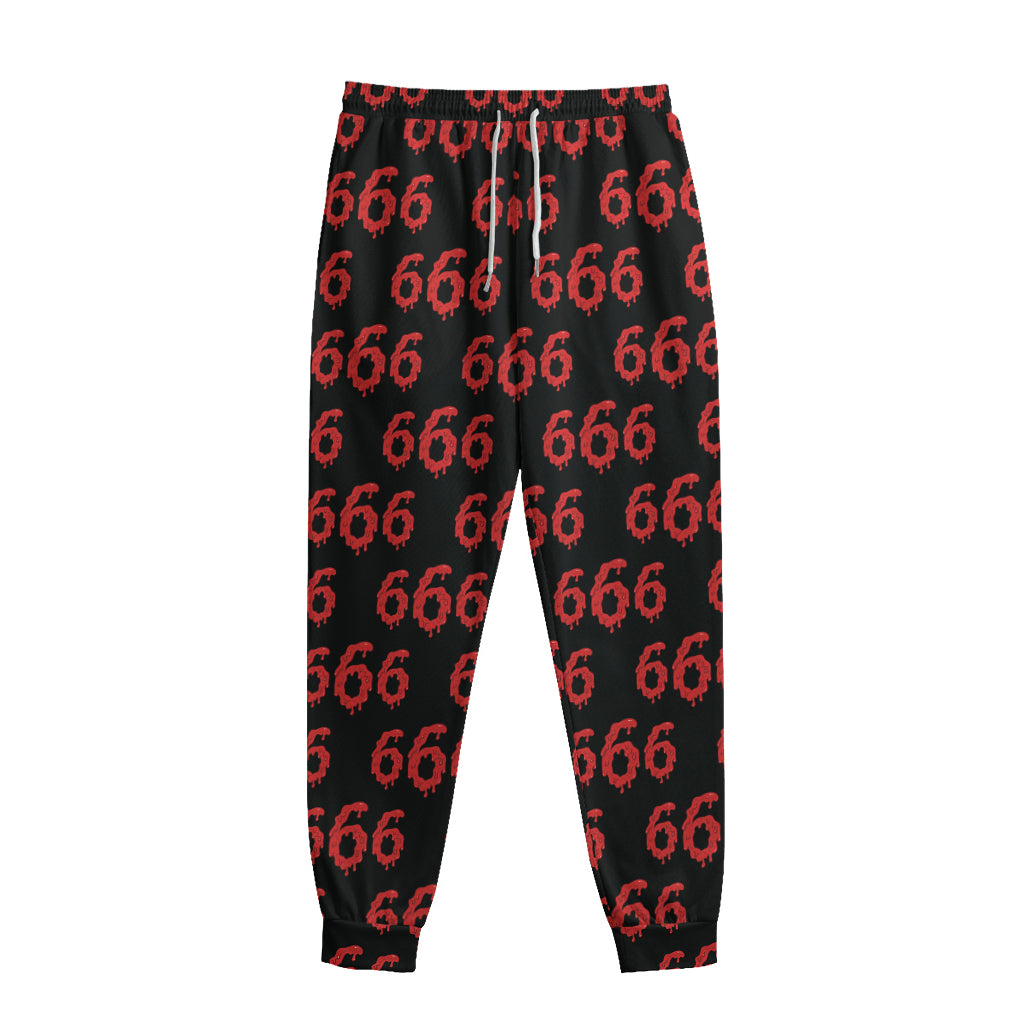 666 Satan Pattern Print Sweatpants