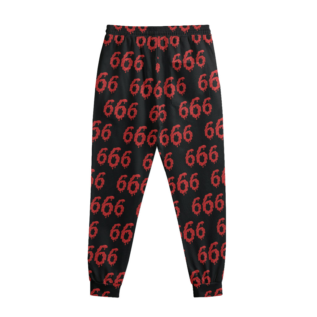 666 Satan Pattern Print Sweatpants
