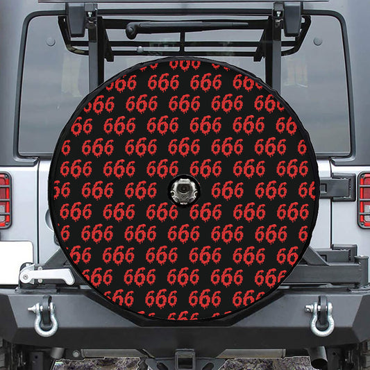 666 Satan Pattern Print Tire Cover With Camera Hole