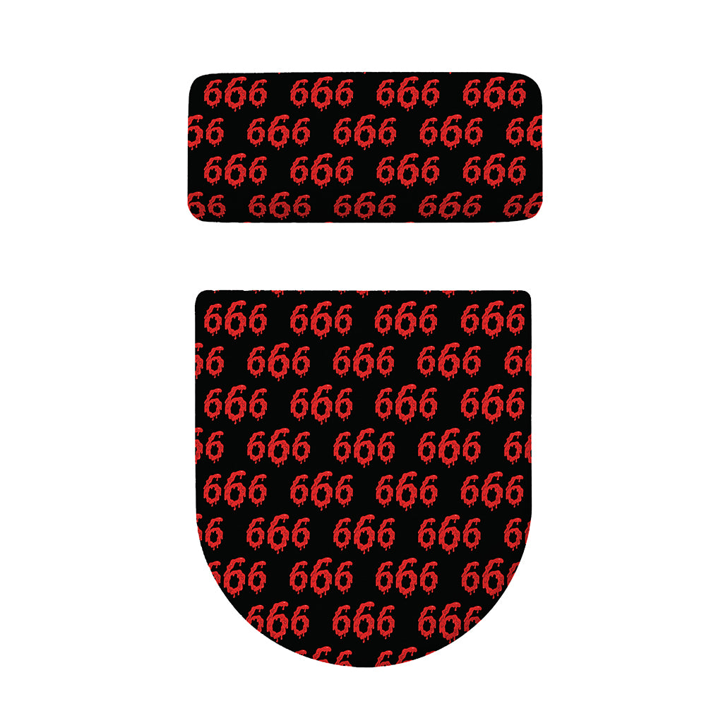 666 Satan Pattern Print Toilet Lid And Tank Cover Set