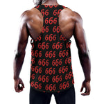 666 Satan Pattern Print Training Tank Top