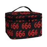 666 Satan Pattern Print Travel Makeup Bag