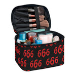 666 Satan Pattern Print Travel Makeup Bag