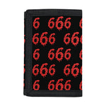 666 Satan Pattern Print Trifold Wallet