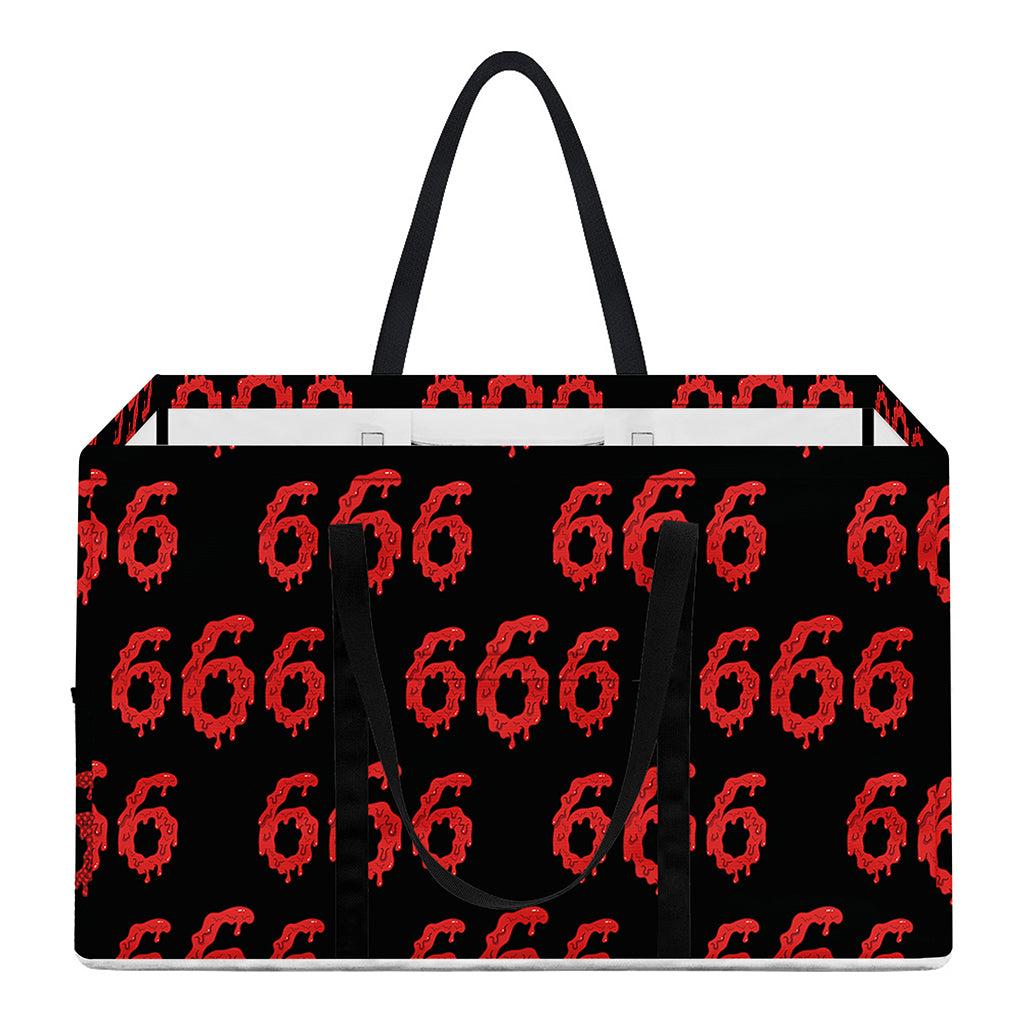 666 Satan Pattern Print Utility Tote Bag