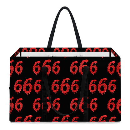 666 Satan Pattern Print Utility Tote Bag