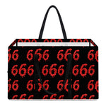 666 Satan Pattern Print Utility Tote Bag