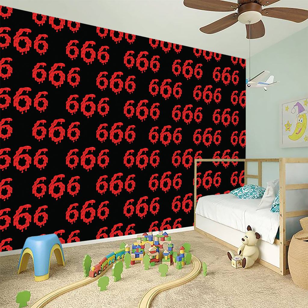 666 Satan Pattern Print Wall Sticker
