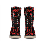 666 Satan Pattern Print Winter Boots