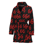 666 Satan Pattern Print Women's Bathrobe