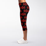 666 Satan Pattern Print Women's Capri Leggings