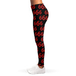 666 Satan Pattern Print Women's Leggings