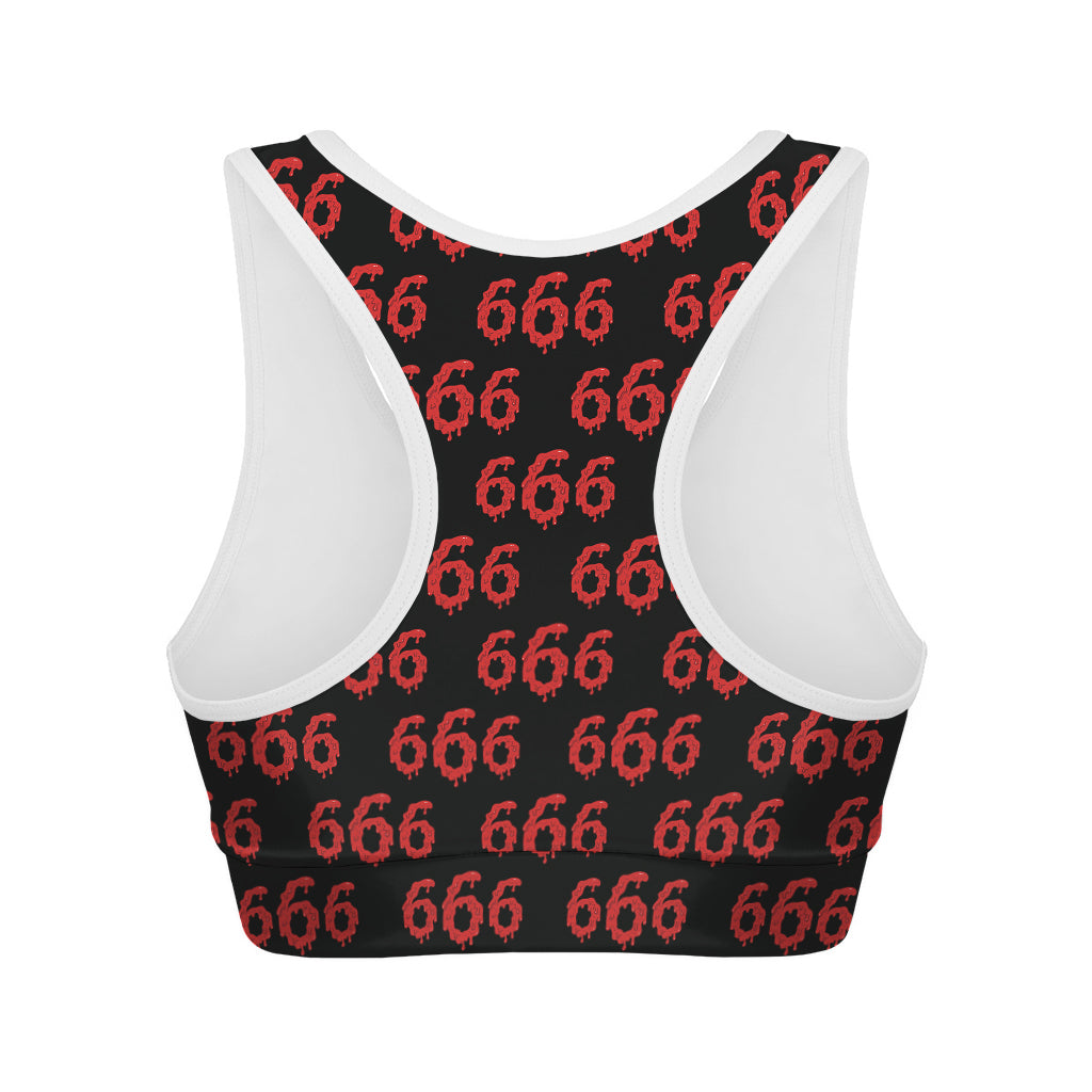 666 Satan Pattern Print Women's Sports Bra